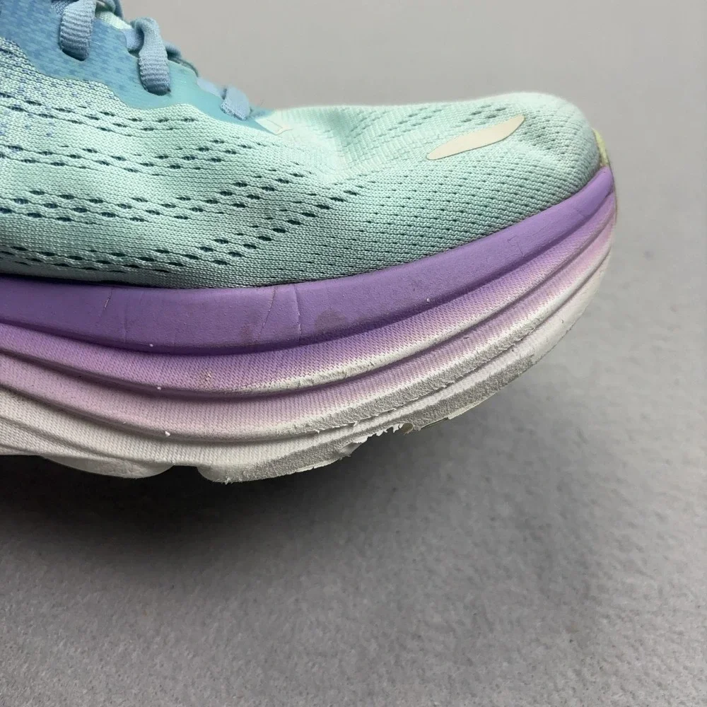 Hoka One One Bondi 8 Shoes Womens Size 10.5 Blue Running Sneakers Mesh Athletic
